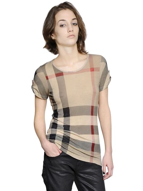 burberry brit t shirt women small size|women's Burberry tshirt.